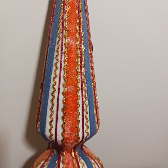 Vintage BEADED CHRISTMAS ORNAMENTS, Vintage Tree Topper - Picture 8 of 10